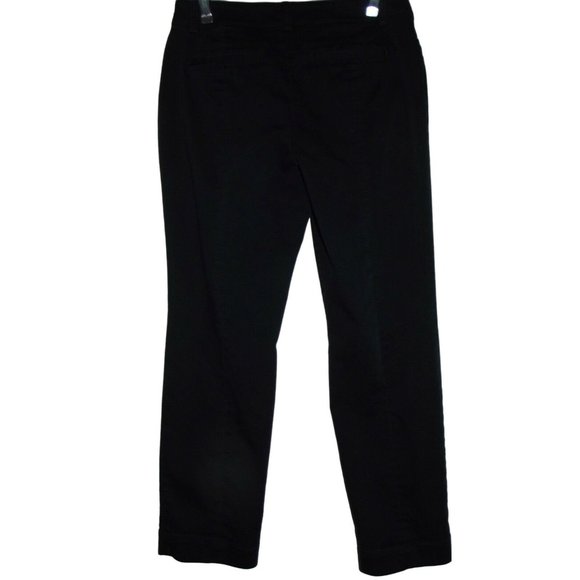 Express 4P Pants Black Straight Mid Rise Cropped back leg seams 4S Crop Chino - Picture 3 of 8
